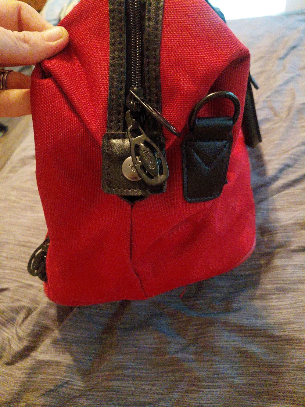 Red Travel Tote Bag with Front Pocket - Unbranded